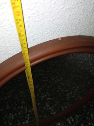 Espejo vintage redondo marrón