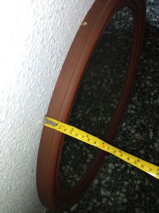 Espejo vintage redondo marrón