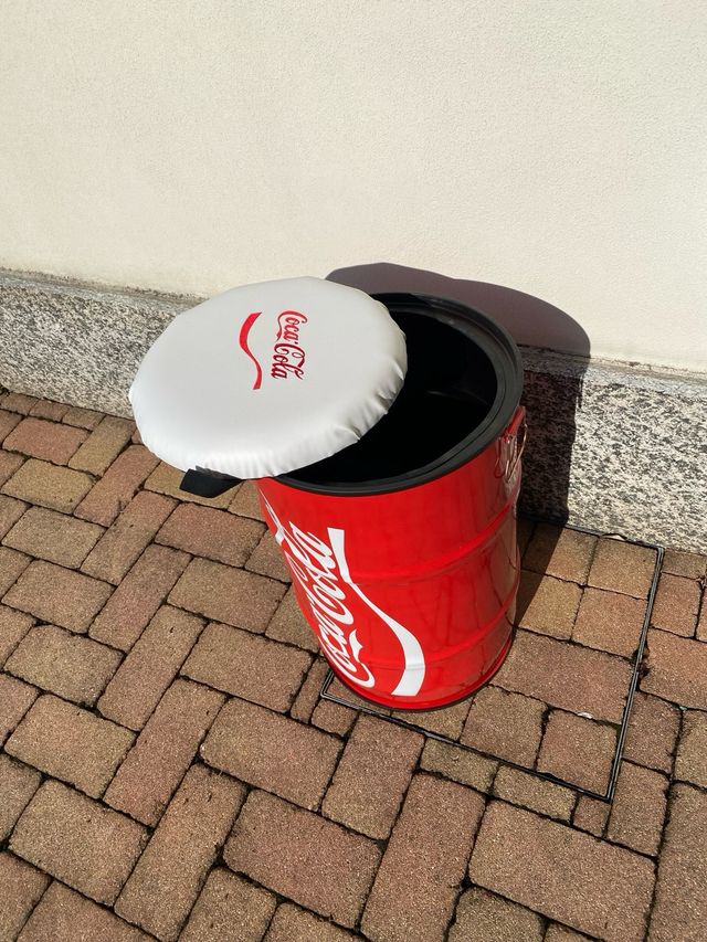 Bidone Coca-Cola vintage rosso