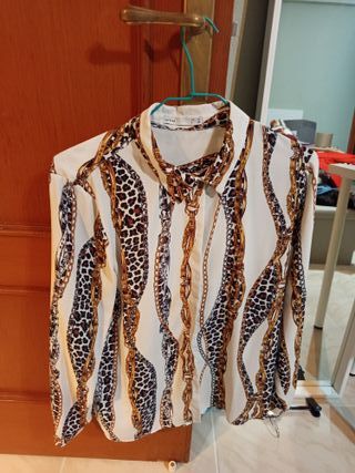 Blusa lotties dorada y blanca - Talla L