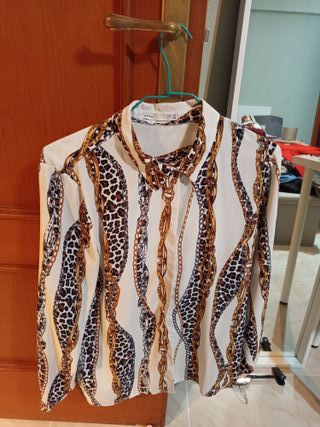 Blusa lotties dorada y blanca - Talla L