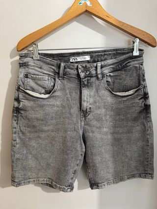 Pantalón corto vaquero gris