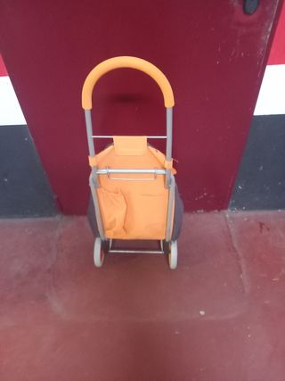 Carro compra naranja plegable