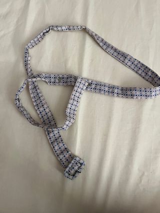 Vestido camisero corto azul y blanco