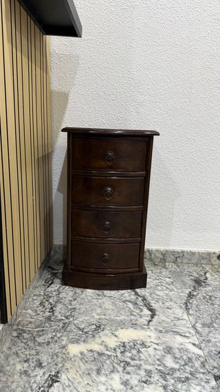 Mesita noche 4 cajones madera