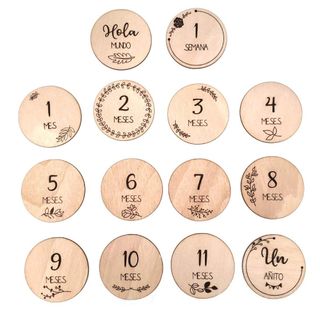 Marcadores de madera bebé - 14 unidades