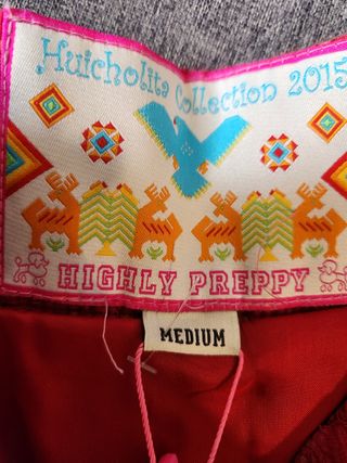 Falda roja encaje talla M nueva