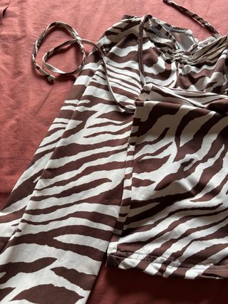Pantalones campana cebra