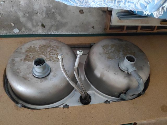 Fregadero doble acero+grifo