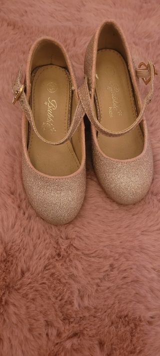 Zapatos niña glitter rosa