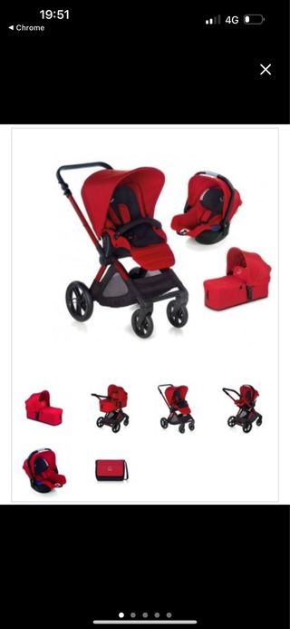 carro bebé rojo 3 piezas