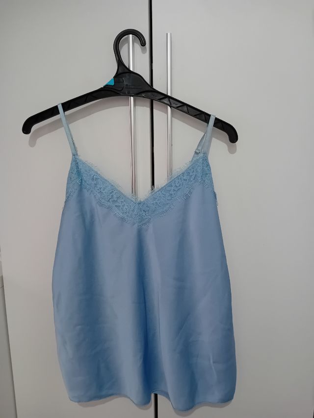 Blusa lencera celeste