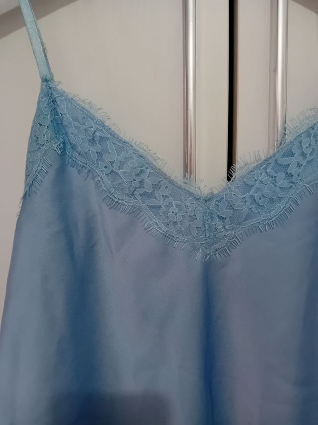 Blusa lencera celeste