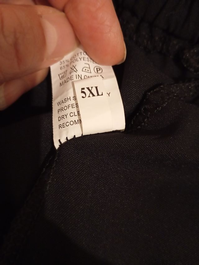 Pantalón Negro 5XL - 50 - 22