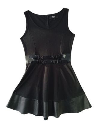Vestido EMP negro c/hebillas T-S