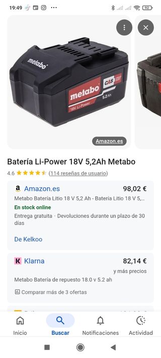 Batería Metabo 18V 5,2Ah