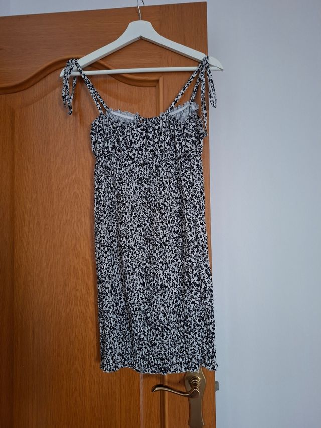 Vestido verano blanco y negro