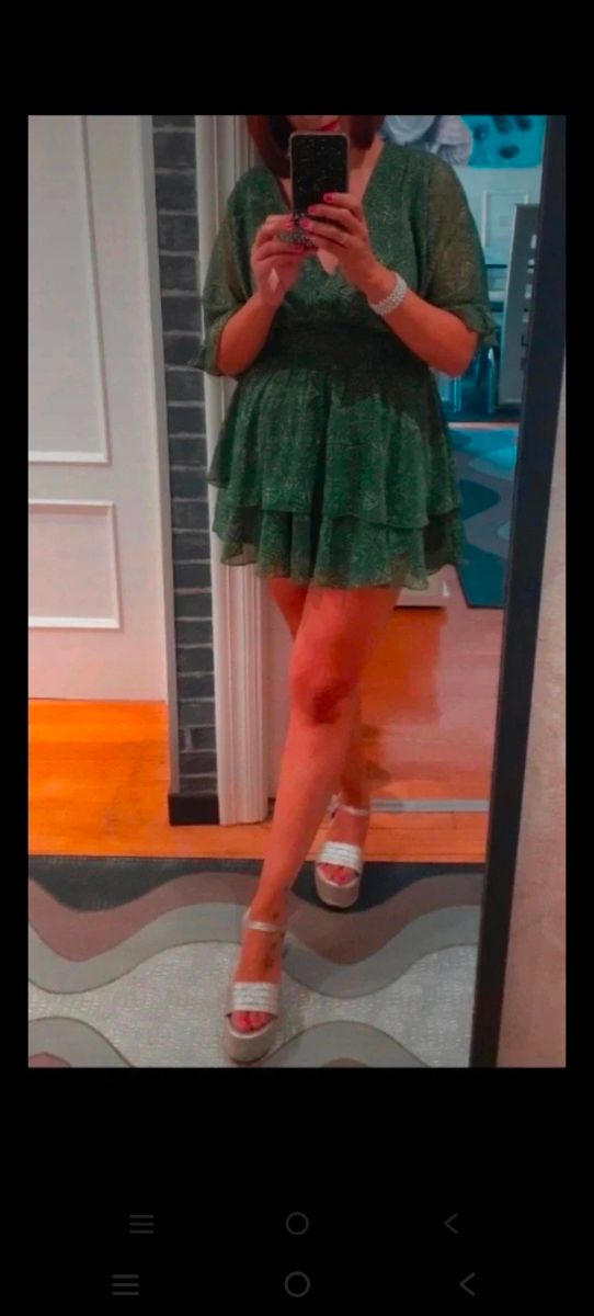 Vestido verde estampado