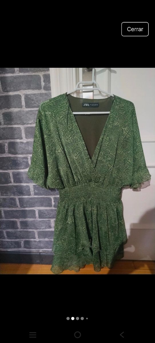 Vestido verde estampado