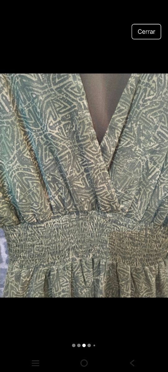 Vestido verde estampado