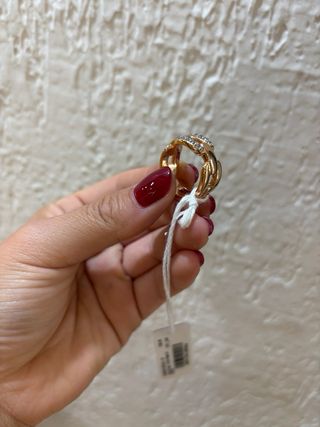 Anillo dorado con circonitas Bronzallure, nuevo