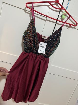 Vestido lentejuelas rojo - Talla única