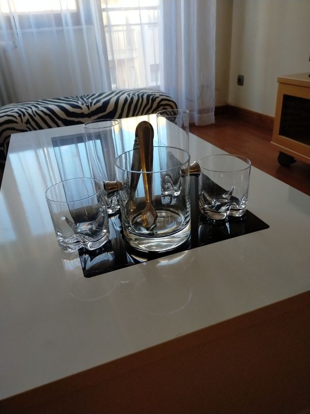 Cubetera y vasos whisky - Cristal