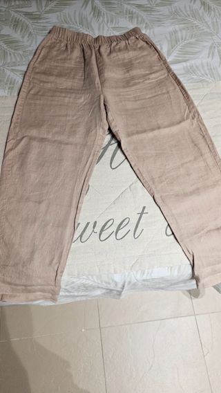 Pantalones Lino Zara rosa