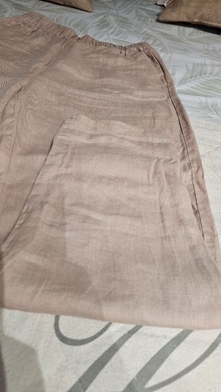 Pantalones Lino Zara rosa