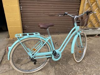 Bicicleta paseo mujer estilo vintage verde menta