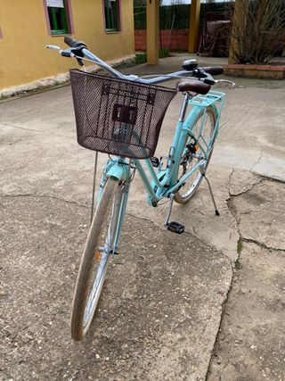 Bicicleta paseo mujer estilo vintage verde menta