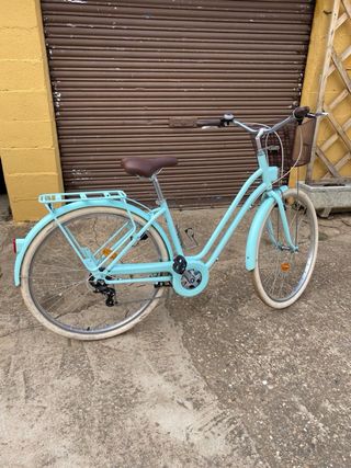 Bicicleta paseo mujer estilo vintage verde menta