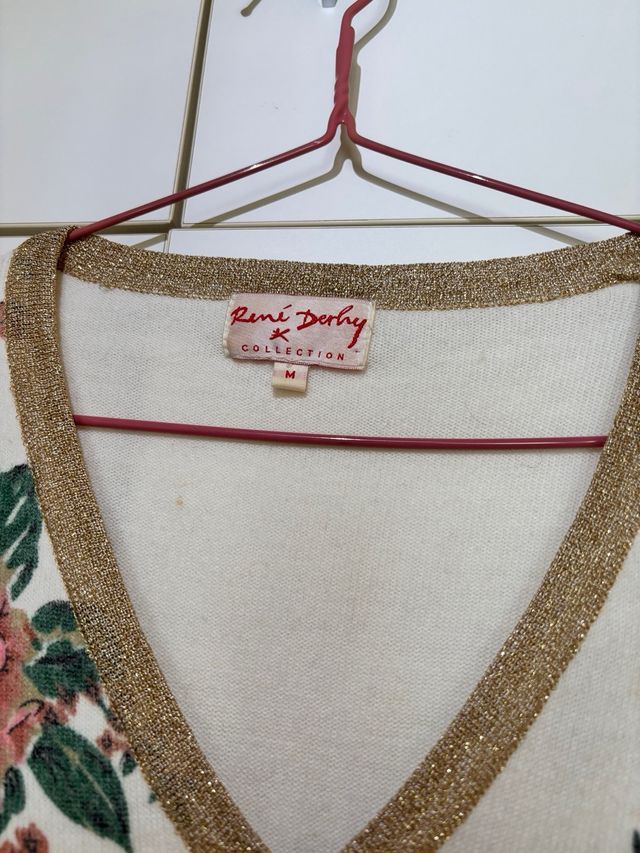 Jersey RENÉ DERHY flores beige-rosa