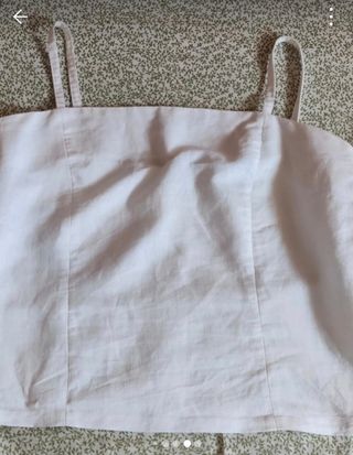 Crop top blanco tirantes vintage. Talla 38/40