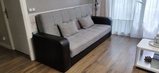 Sofá cama 3 plazas - Gris y Negro