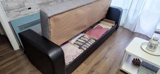 Sofá cama 3 plazas - Gris y Negro