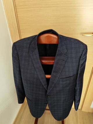 Americana cuadros azul marino