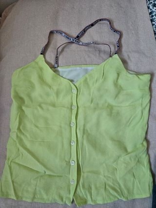 Top Tommy Hilfiger verde tirantes