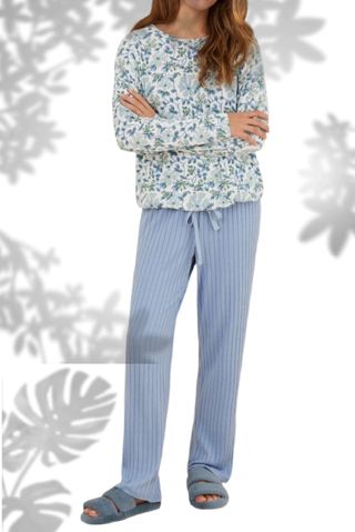 Pijama Women'secret M - Azul y Blanco