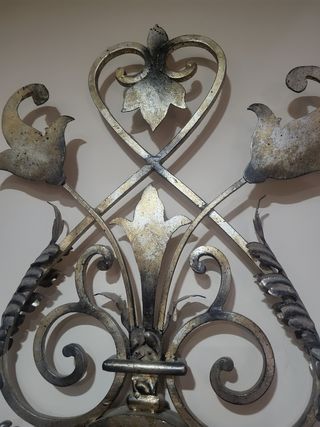 Espejo forja dorado y plateado 121x40cm