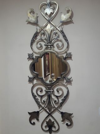 Espejo forja dorado y plateado 121x40cm
