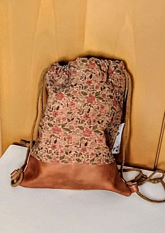Bolso saco | Corcho - Flores