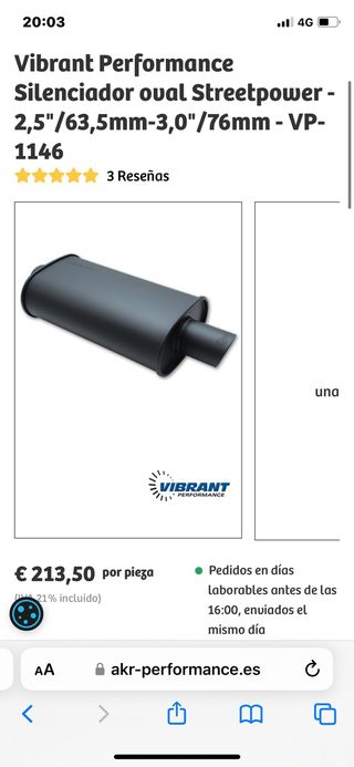tubo de escape VIBRANT  para honda civic 