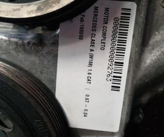 Motor completo mercedes-benz 92763 166960 clase a