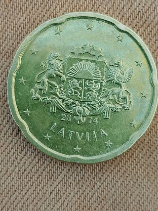 Moneda 20 céntimos euro Letonia 2014