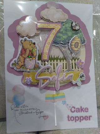 Cake topper Winnie Pooh personalizzazione disponib