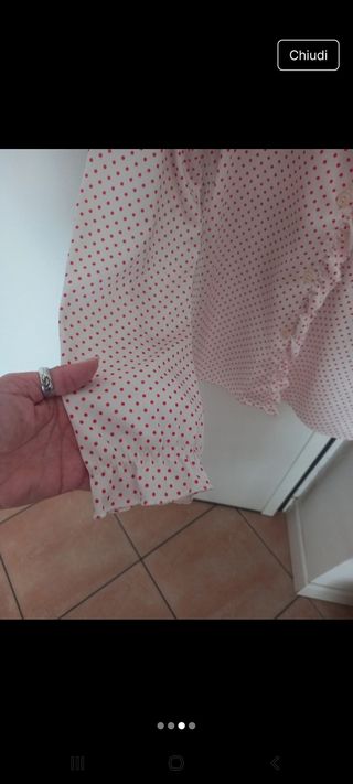 Camicia a pois bianca e rossa