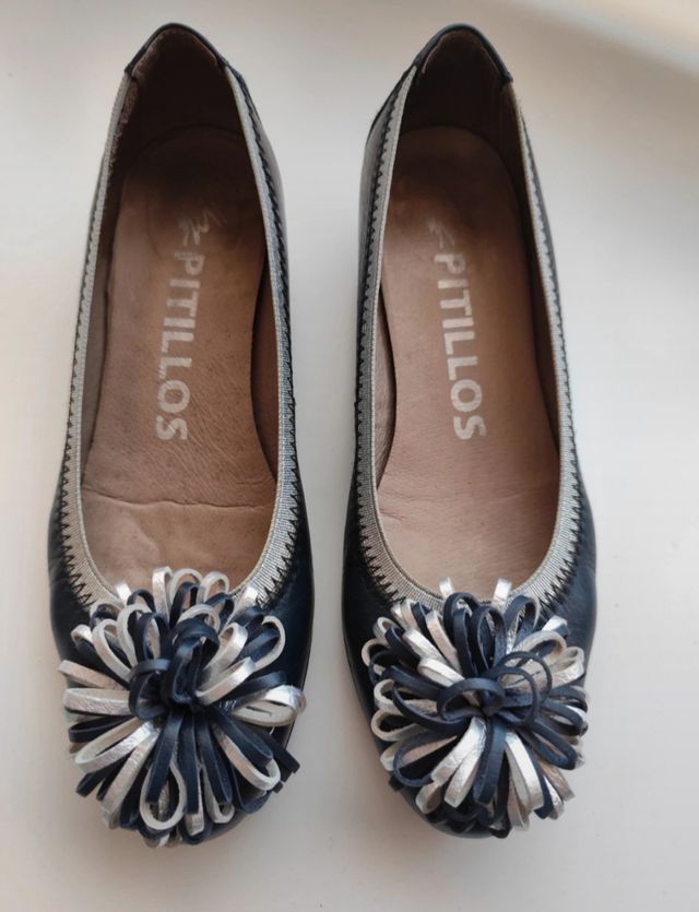 Pitillos manoletinas tacón de piel n° 36 nuevo