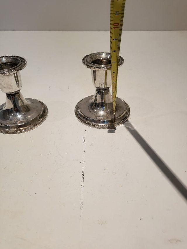 Juego portavelas plateado