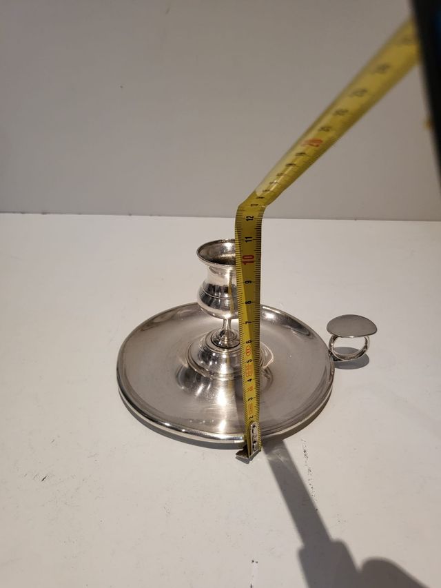 Juego portavelas plateado